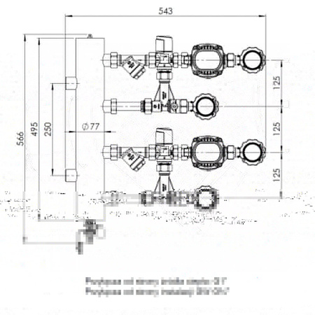Grupa pompowa AFRISO BPS 911 AP GZ x GW 1'' x 3/4'', z zaworem mieszającym, z zaworem termostatycznym, z pompą obiegową AFRISO APH 160 15-7/130 mm