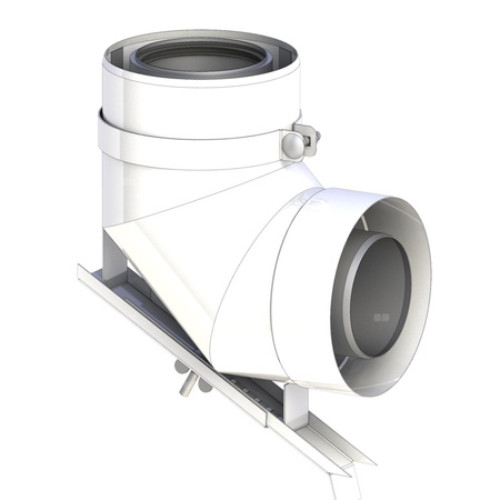 Kolano renowacyjne 90st. fi80/125mm do kominów ceramicznych z regulowaną podporą, z uszczelką