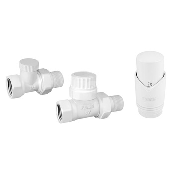 Dekoracyjny zestaw termostatyczny prosty, biały