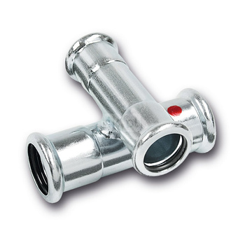 Czwórnik SANHA Therm dwupłaszczyznowy stal 28 mm x 28 mm x 15 mm x 15 mm, zw x zw x zw x zw