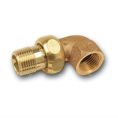 Śrubunek 45' SANHA PURAFIT trzyczęściowy, Cu, 1/2'' (GZ)