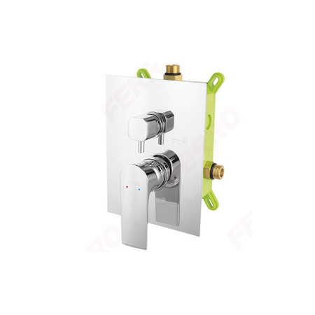 Bateria podtynkowa FERRO ALGEO SQUARE 2-funkcyjna, kolor chrom