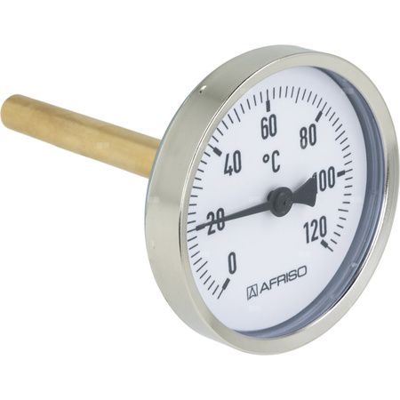 Termometr bimetaliczny AFRISO BiTh fi 80 mm 0…120'C tuleja 100 mm połączenie ax