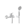 MORRIS BATERIA WANNOWA ŚCIENNA Z NATRYSKIEM PUNKTOWYM KOMPLETNYM (RĄCZKA 3 FUNKCYJNA + WĄŻ METALOWY 1500 MM), CHROM