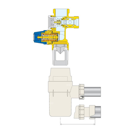Hydrauliczna grupa bezpieczeństwa do zasobników c.w.u. DN 20 (3/4")