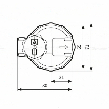 Filtr olejowy AFRISO V 1/2 - 500 Si jednorurowy fi 1/2'' x 1/2'' GW x GW, z wkładem plastikowym, maks. przepływ 390 l/h
