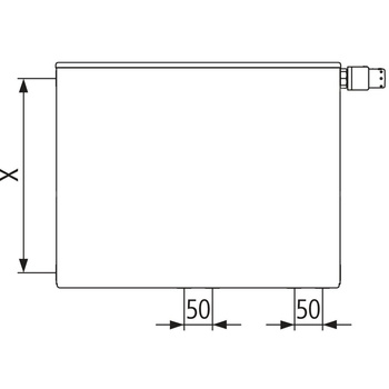 Grzejnik płytowy typ 11 KERMI Plan-Vplus, lewy, z osłoną wym. 405 x 905 mm, kolor biały, moc 560 W