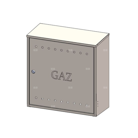 Skrzynka gazowa 600x600x250, wolnostojąca, ze skośnym daszkiem, stal nierdzewna
