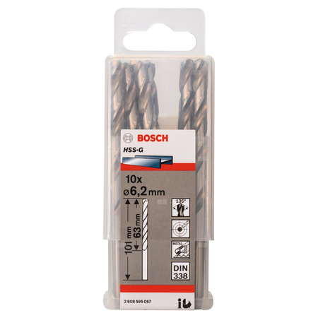 WIERTŁO STAND.HSS-G ŚR.6,2X63X101MM 10SZ