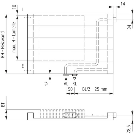 Grzejnik płytowy typ 11 KERMI V-HHV QN5276(R), z osłoną wym. 840 x 5400 mm, kolor biały, moc 5276 W