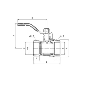 Zawór kulowy PERFEXIM PHA-001 mosiądz niklowany, PN30 3/8'' GW, uchwyt: dźwignia (niebieska)