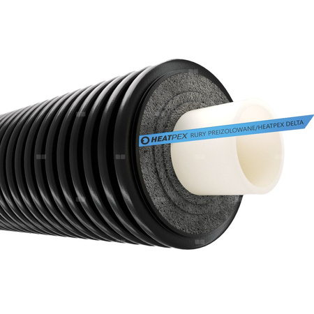 Rura preizolowana HEATPEX DELTA PEX SANI UNO 1 x pex-a 63 / 160 mm, izolacja pe