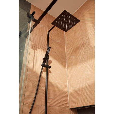 Zestaw natryskowy przesuwny KFA Armatura LOGON PREMIUM czarny, wąż 1500 mm, z deszczownicą