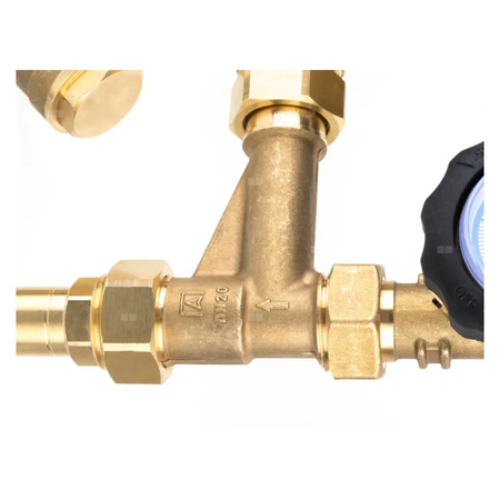 Grupa pompowa AFRISO BPS 991 AP nakrętka x GW 1'' x 3/4'', z zaworem mieszającym, z zaworem termostatycznym, z pompą obiegową AFRISO APH 160 15-7/130 mm