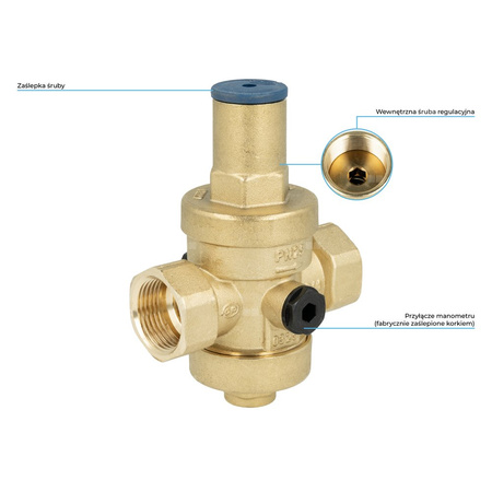 Standardowy reduktor ciśnienia wody BPR 402, GW G3/4'', 1 ÷ 5,5 bar