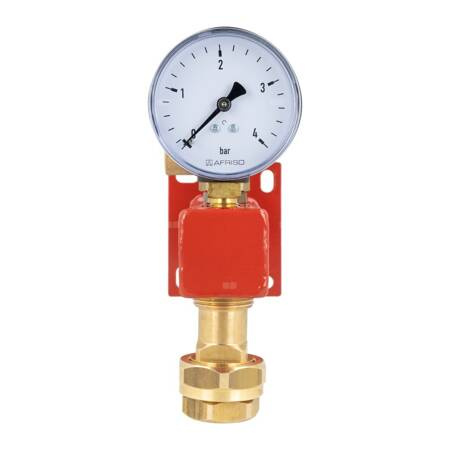 Zespół przyłączeniowy AFRISO BSS 3/4'' GW x szybkozłącze, max. 3 bar + wskaźnik ciśnienia
