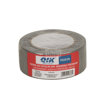 Taśma samoprzylepna QIK do otulin PREMIUM, kolor srebrny 48 mm x 45 m
