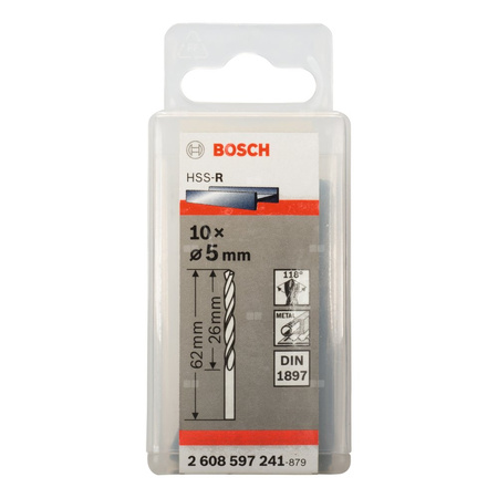 Wiertła do blach HSS-R, DIN 1897 5,0x62 10 szt.