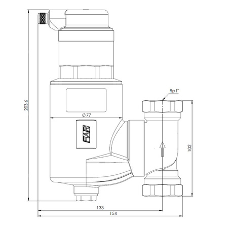 Separator mikropęcherzy AFRISO FAR 302, do C.O., do klimatyzacji, 10 bar / 110'C, 1'' (GW)Instalacje i źródła ciepła