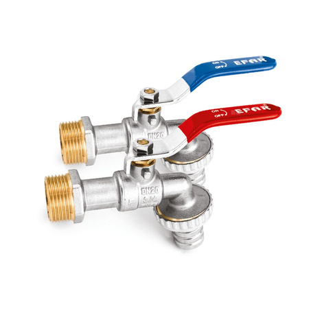 Kurek kulowy czerpalny do wody powietrza glikolu ART. 128 EFAR 10/100 DN 1/2"Nieb.