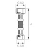 Wąż przyłączeniowy elastyczny FERRO z oplotem (stal), GW x GW, 1/2'' x 3/8'', długość 100 mm