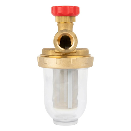 Filtr olejowy AFRISO V 1/2 - 500 St jednorurowy fi 1/2'' x 1/2'' GW x GW, z wkładem stalowym, maks. przepływ 500 l/h