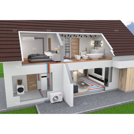 Pakiet - Pompa ciepła powietrzna powietrze-woda monoblok ARISTON NIMBUS COMPACT M NET R32 5 kW 230 V + Moduł naścienny Sensys Net z łącznością Wi-Fi