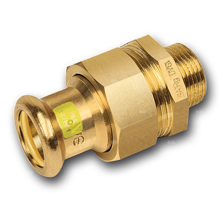 Śrubunek SANHA Press Gas trzyczęściowy, Cu, 28 mm x 3/4'' (zw x GZ)