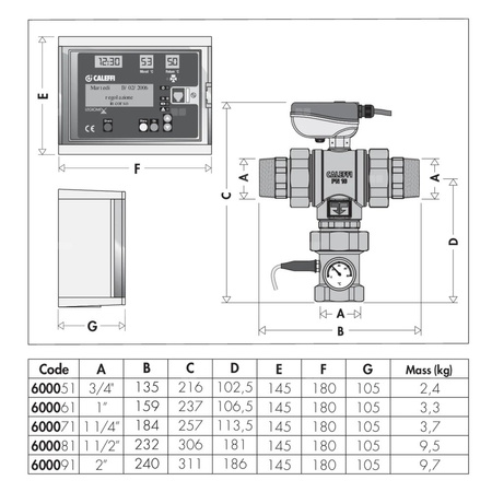 LEGIOMIX - Elektroniczny zawór mieszający 1 1/4" do c.w.u. . Nadzór nad procesem dezynfekcji. Przyłącza z gwintem zewnętrznym. Zasilanie 230 V.