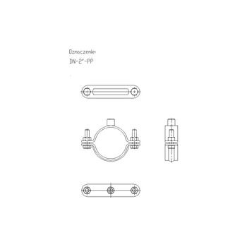 Obejma mocująca masywna NICZUK DN 58-61 mm 2 (ocynk galwaniczny)