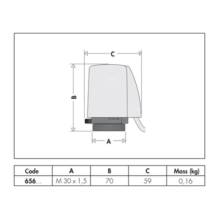 Siłownik termoelektryczny z montażem przy użyciu szybkozłącza, z przyłączem wciskowym i mikroprzełącznikiem pomocniczym 24 V