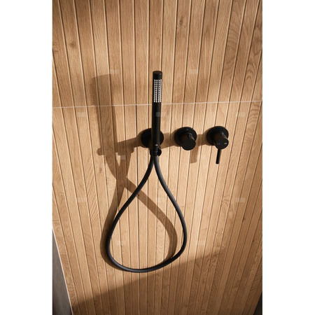 MOZA BLACK zestaw prysznicowy podtynkowy z baterią 3-otworową 2-funkcyjną