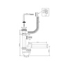 Syfon zlewozmywakowy rurowy 11/2"x50mm z podłączeniem pralki lub zmywarki ,spust z przelewem