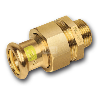 Śrubunek SANHA Press Gas trzyczęściowy, miedź, 42 mm x 1 1/2'' (zw x GZ)