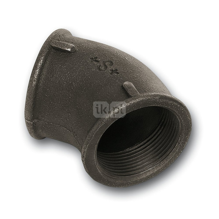 Kolano 45' SANHA 120#, żeliwo (czarny), 1/2'' (GW)