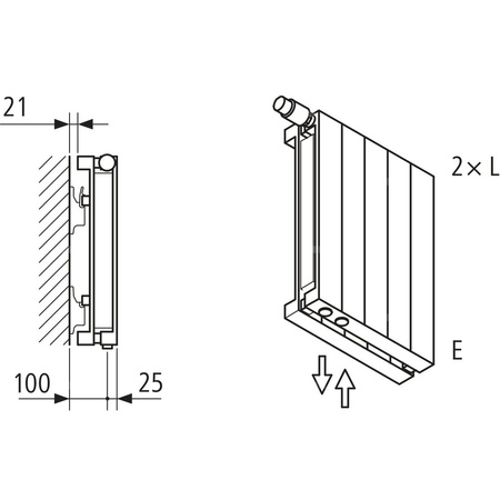 Kermi V ściana grzewcza HVV20 2200x104x1750