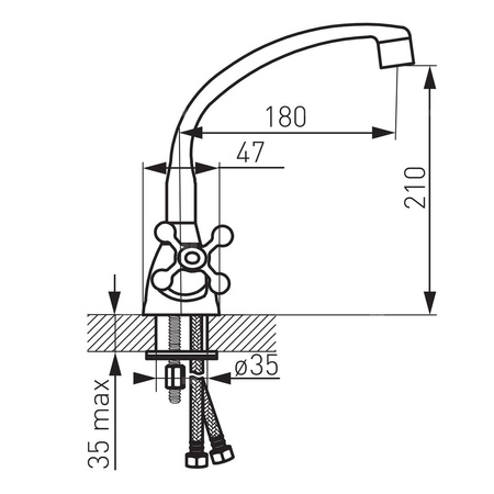 Bateria zlewozmywakowa stojąca FERRO RETRO NEW, kolor chrom