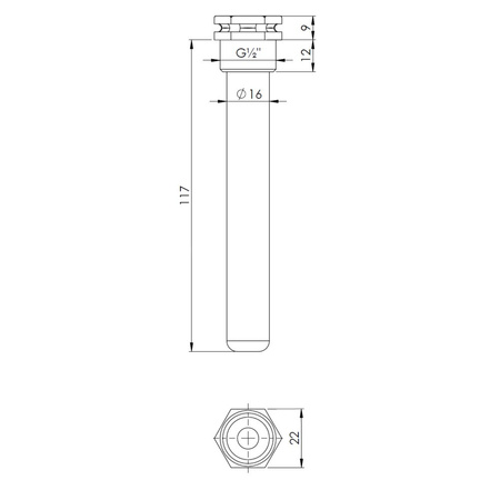 Rurka zanurzeniowa AFRISO 15 mm GZ L= 120 mm