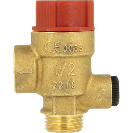 Zawór przelewowy AFRISO MS z wyjściem na manometr mosiądz 2,5 bar GZ x GW 1/2'' x 3/4''