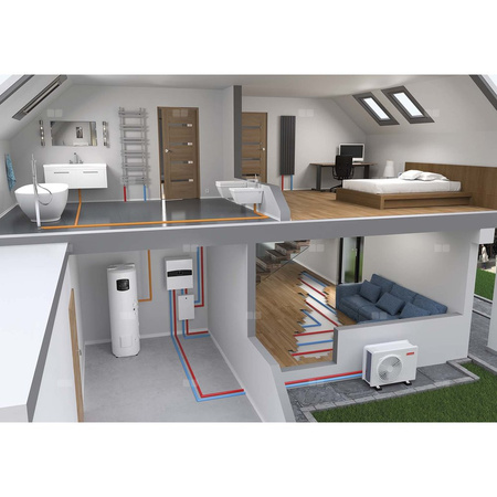 Pakiet - Pompa ciepła powietrzna powietrze-woda monoblok ARISTON NIMBUS PLUS M NET R32 7.4 kW 400 V + Moduł naścienny Sensys HD z łącznością Wi-FI