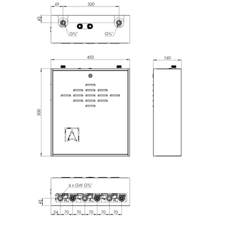 Grupa pompowa AFRISO PrimoBox AZB 555 GZ x GW 3/4'' x 3/4'', z izolacją, z siłownikiem arm 141