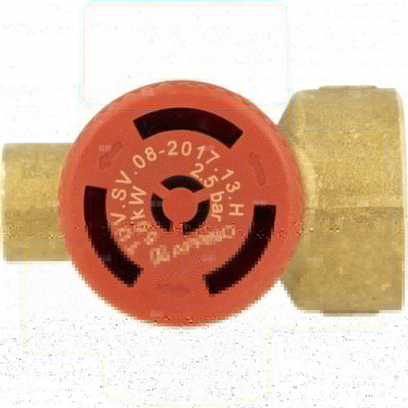 Zawór przelewowy AFRISO MS z wyjściem na manometr mosiądz 2,5 bar GW 1/2'' x 3/4''