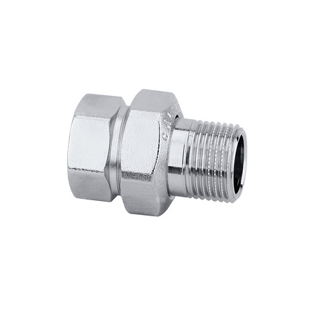 Złączka trzyczęściowa prosta. Wykończenie: chrom 3/8" GW x GZ z złączką