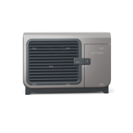 Hybrydowy system grzewczy: pompa ciepła 3F R290 Airmax3 12GT (3-15 kW) + szafa hydrauliczna Onebox z wymiennikiem c.w.u. do pomp ciepła Tower Grand 190 z kompletem elektrycznym 2kW + bufor 120 + centrala Smart Home Sinum