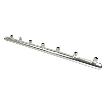 PHA-123 7-ob. rozdzielacz ze stali nierdzew. przyłączeniowy wodomierza/ciepłomierza nyplowy 1"GZx1/2"GZ (rozstaw100mm)PN10