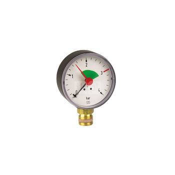 Manometr z rurką Bourdona AFRISO HZ grzewczy 0/4 bar G1/4B ekscentryczne fi 50 mm, kl. 2.5%
