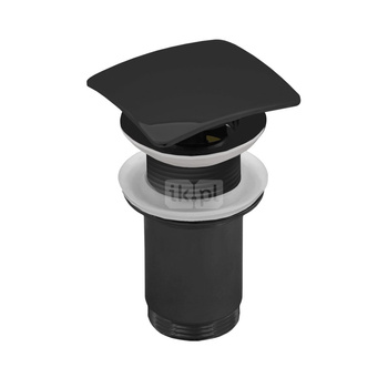 Zestaw odpływowy do umywalki PERFEXIM SPMWK03K czarny mat 2 3/4'', przycisk kwadratowy wypukły