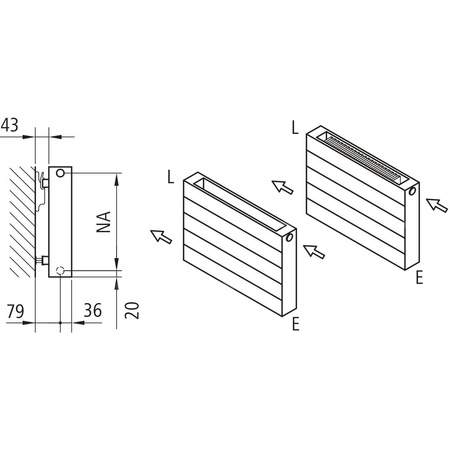 Grzejnik płytowy typ 21 KERMI V-HHV QN806(R), z osłoną wym. 490 x 800 mm, kolor biały, moc 806 W