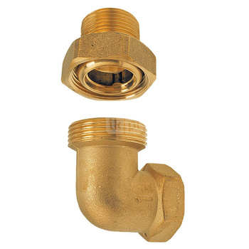 Śrubunek kątowy z oringiem 90' FERRO, mosiądz (żółty), 3/8'' (GW x GZ)