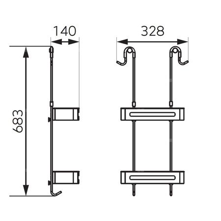 EMOTION podwójna półka wisząca, biały